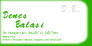 denes balasi business card